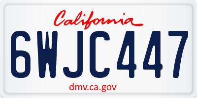 CA license plate 6WJC447