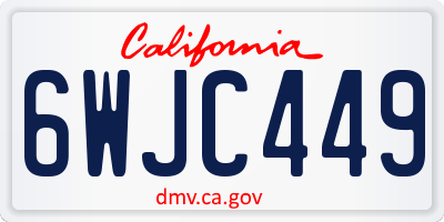 CA license plate 6WJC449