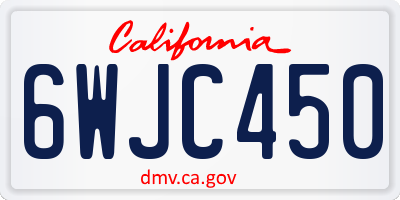 CA license plate 6WJC450
