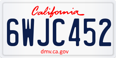 CA license plate 6WJC452