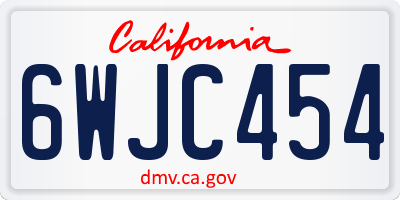 CA license plate 6WJC454