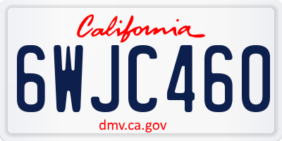 CA license plate 6WJC460