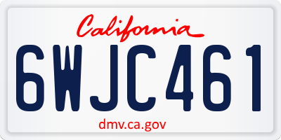 CA license plate 6WJC461