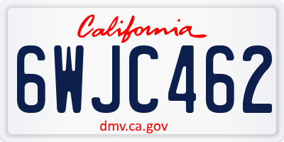 CA license plate 6WJC462