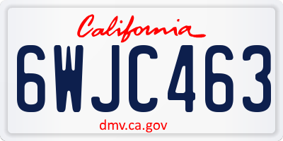 CA license plate 6WJC463