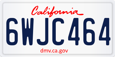 CA license plate 6WJC464