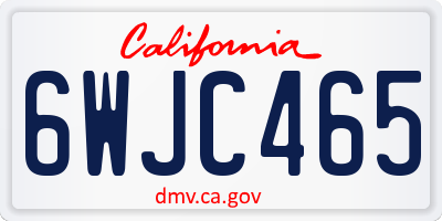 CA license plate 6WJC465