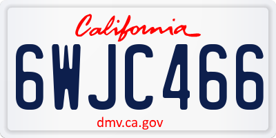 CA license plate 6WJC466