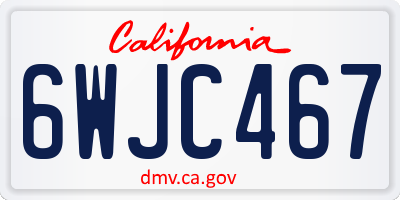 CA license plate 6WJC467