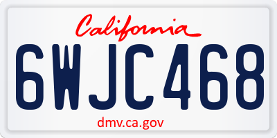 CA license plate 6WJC468