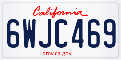 CA license plate 6WJC469