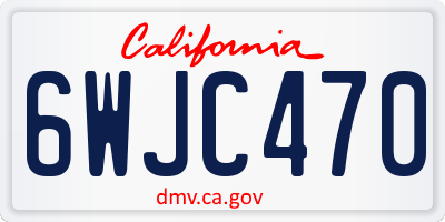 CA license plate 6WJC470