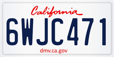 CA license plate 6WJC471