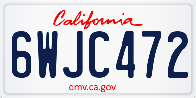 CA license plate 6WJC472