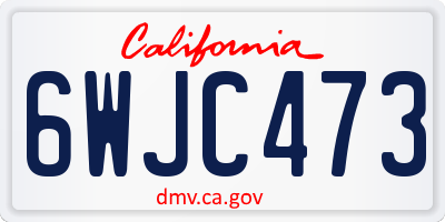 CA license plate 6WJC473
