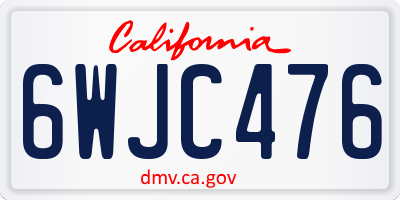 CA license plate 6WJC476