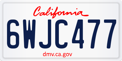 CA license plate 6WJC477
