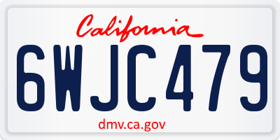 CA license plate 6WJC479