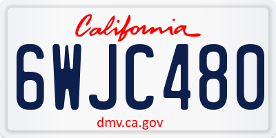 CA license plate 6WJC480