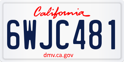 CA license plate 6WJC481