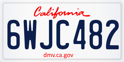 CA license plate 6WJC482