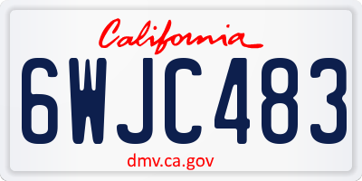 CA license plate 6WJC483