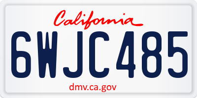 CA license plate 6WJC485