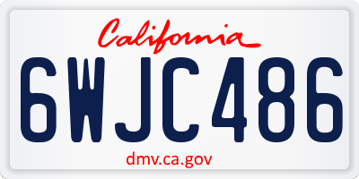 CA license plate 6WJC486