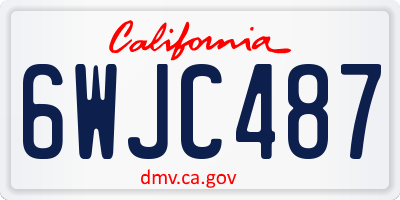 CA license plate 6WJC487