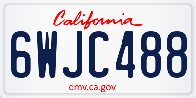 CA license plate 6WJC488