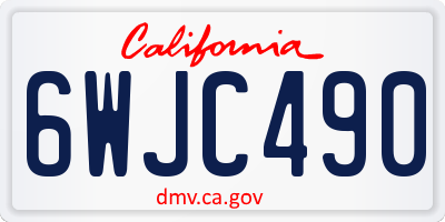 CA license plate 6WJC490
