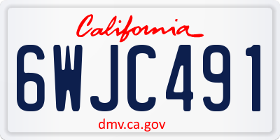 CA license plate 6WJC491