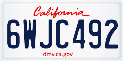 CA license plate 6WJC492