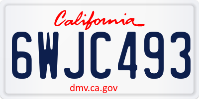 CA license plate 6WJC493