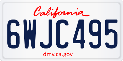 CA license plate 6WJC495