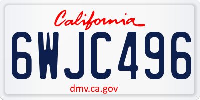 CA license plate 6WJC496