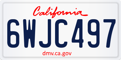 CA license plate 6WJC497