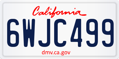 CA license plate 6WJC499