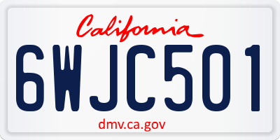 CA license plate 6WJC501