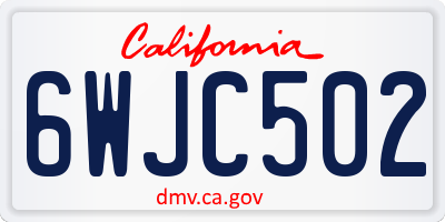 CA license plate 6WJC502