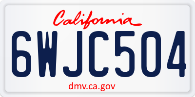 CA license plate 6WJC504