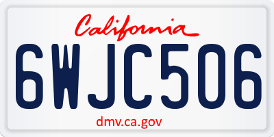 CA license plate 6WJC506