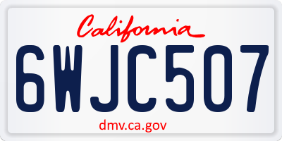 CA license plate 6WJC507