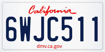 CA license plate 6WJC511