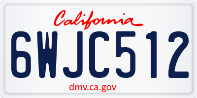 CA license plate 6WJC512