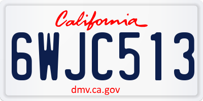 CA license plate 6WJC513