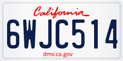 CA license plate 6WJC514