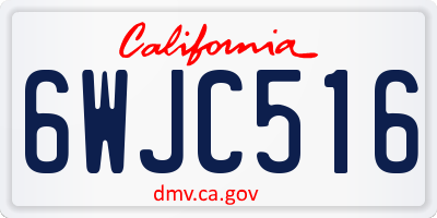 CA license plate 6WJC516