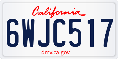 CA license plate 6WJC517