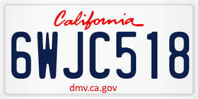 CA license plate 6WJC518